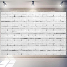 White Brick Wall Photo Backdrop 10 X 8 Ft Polyester Fabric Vintage White Grey St