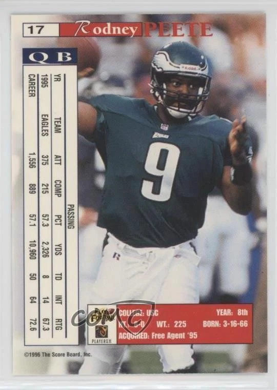 1996 Pro Line II Intense Double Intensity Rodney Peete #17 - Image 2 of 2