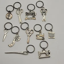 Sewing Themed Stitch Markers Set Of 11 For Knitting Crochet & Fiber Art