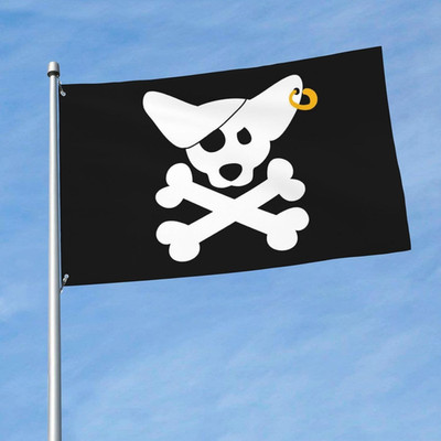 Dog Pirate Flags 3X5 Ft Outdoor Corgi Pirate Flag for House Yard Polyester Banne