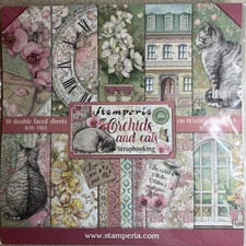Stamperia Double-Sided Paper Pad 12"X12" 10/Pkg-Orchids & Cats,10 Designs/1 Each