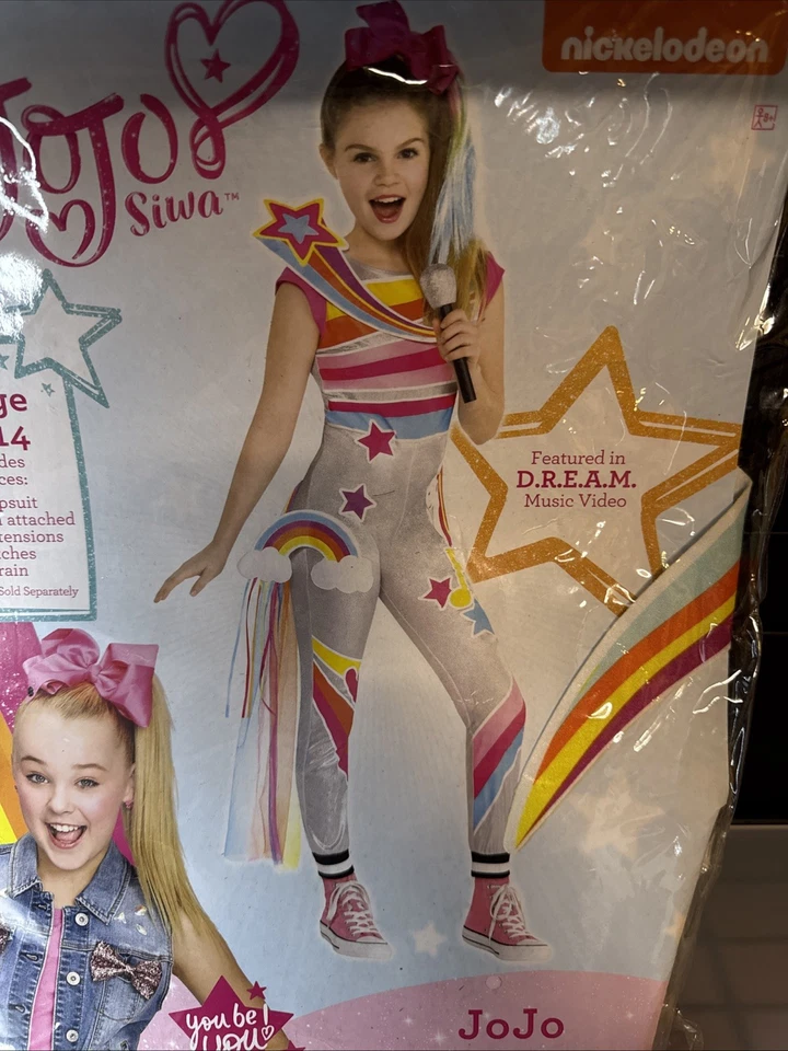 Jojo Siwa Halloween Disfraz Mono 5 Piezas Nuevo Nickelodeon Talla Grande Foto 3 de 4