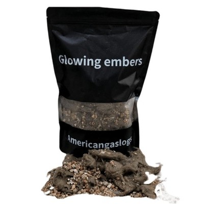 Americangaslogs Glowing Embers 7 oz Bag for Gas Logs-Gas Fireplace Black 