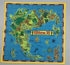 Ultima VI Game CLOTH MAP ONLY