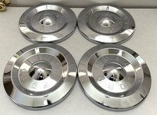 Ford Dog Dish Hubcaps All Chrome Oem 1957 1958 1959 Fairlane Galaxie Ranchero