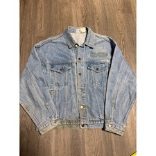 Vintage Planet Mars M&Ms Denim Jacket Made in USA Light Wash Blue Medium