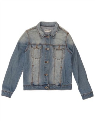 ZARA Mädchen Jeansjacke Used-Look 9-10 Jahre Blau Baumwolle CF12