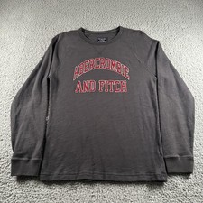 Vtg Abercrombie Fitch Sweatshirt Mens S Gray Crewneck Pullover Logo Knit Y2K