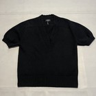 ME+EM ME AND EM Women Short Sleeve Wool/Cashmere Black Quiet Luxory Sweater S-
