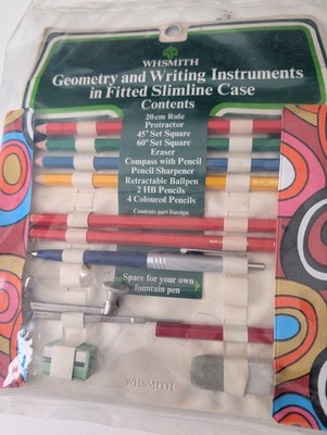 WHSmith Vintage Geometrie Schreibset im Etui Made in England komplett
