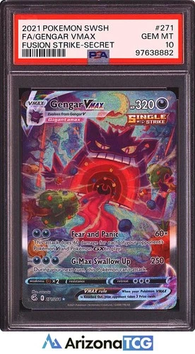 Pokemon 2021 Gengar VMAX 271/264 Full Art SR Fusion Strike GEM MINT PSA 10
