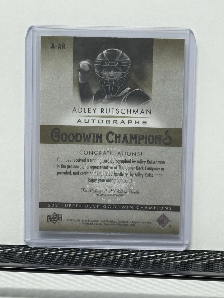 2021 UD Goodwin Champions #A-AR Adley Rutschman Rookie Autograph RC Auto - Image 2 of 2