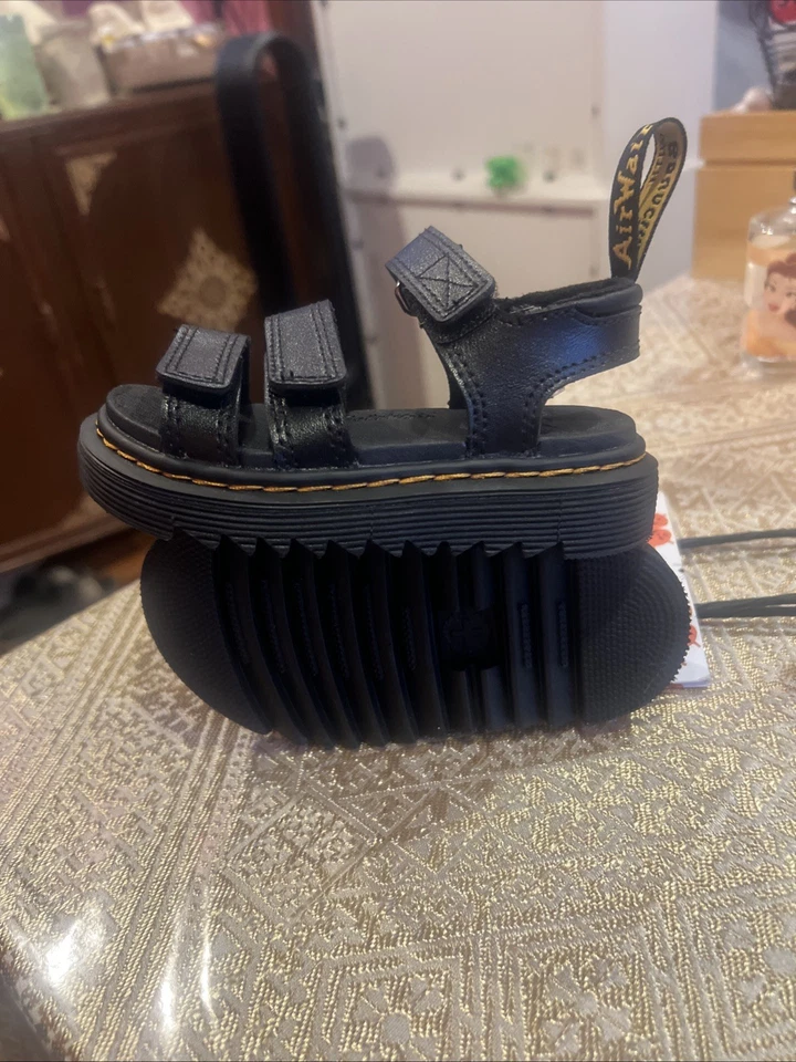 Sandalias Dr. Martens Niños Klaire Correa Cuero Negras Niñas Talla US 8 UK 7 EU 24 Foto 2 de 4