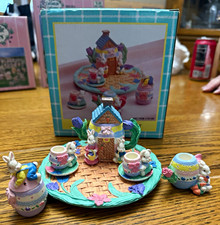 ABC 10-Pc Bunny Ceramic Tea Set w/ Tray Multicolor Animals MPN 18199
