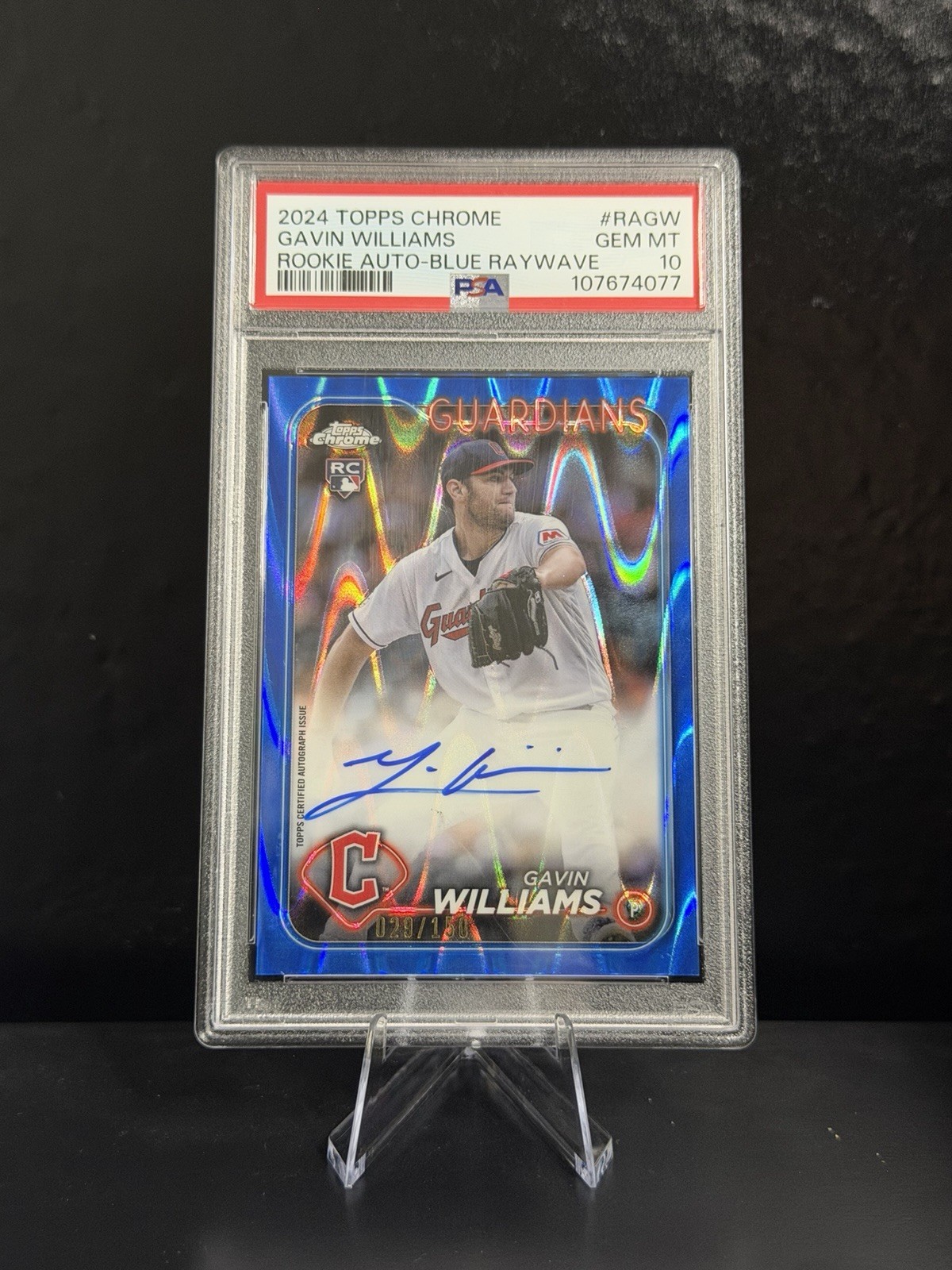 2024 Topps Chrome - Gavin Williams Auto #RA-GW Blue RayWave Refractor /150 (RC)