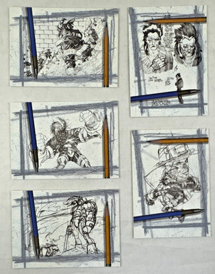 ASH COMICS JOE QUESADA Dynamic Forces 1997 Complete ARTIST SKETCH Chase Card Set