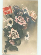 Old rppc FLOWERS SCENE Pretty Postcard : make an offer AB2328