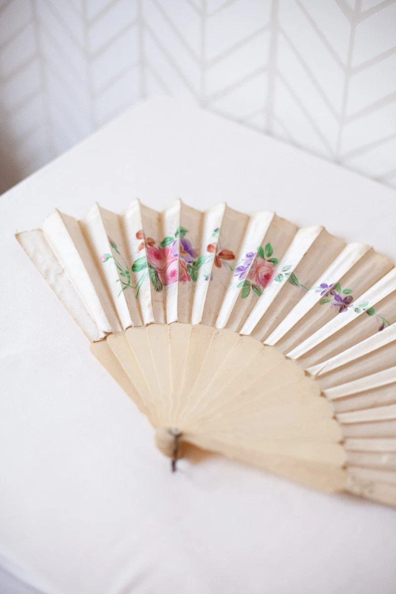 无品牌象牙老式手工风扇| eBay
