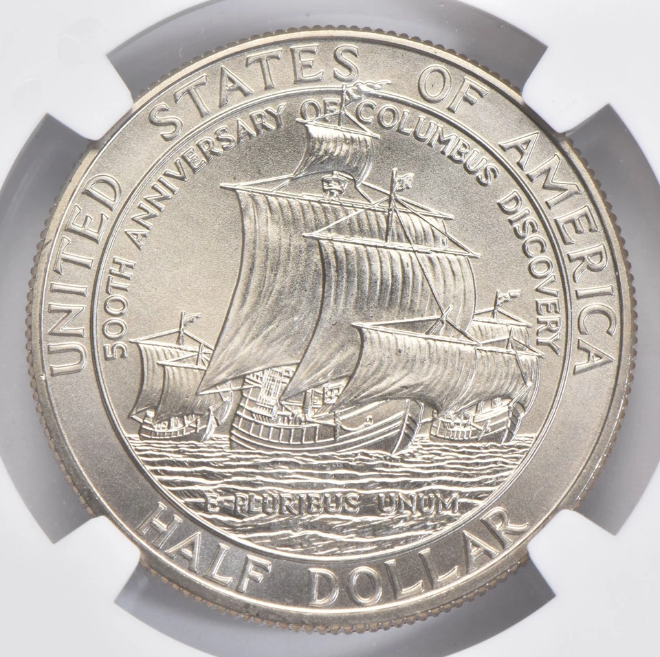MS70 1992 D Christopher Columbus Commemorative Half Dollar NGC *5315 - Image 4 of 4
