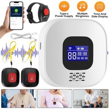 Wifi Notrufknopf für Senioren LCD SOS Hausnotruf mit 2x Knöpfe und Armband