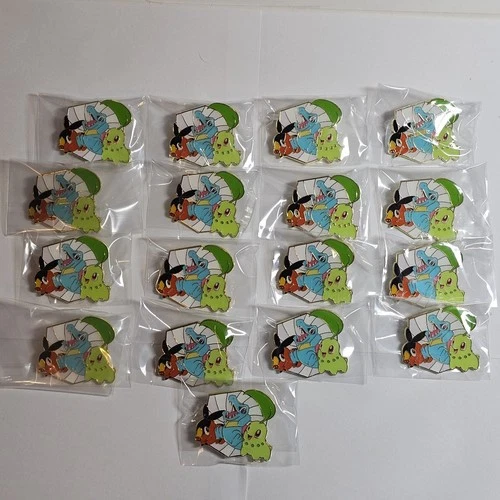 x17 Lot Pokemon Ascended Heroes Starter Totodile Chikorita Tepig Trio Enamel Pin