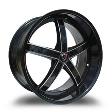 Marquee Wheels M5330a 22x9 5x120 30 Black Machined Wheel Rim Fits Camaro