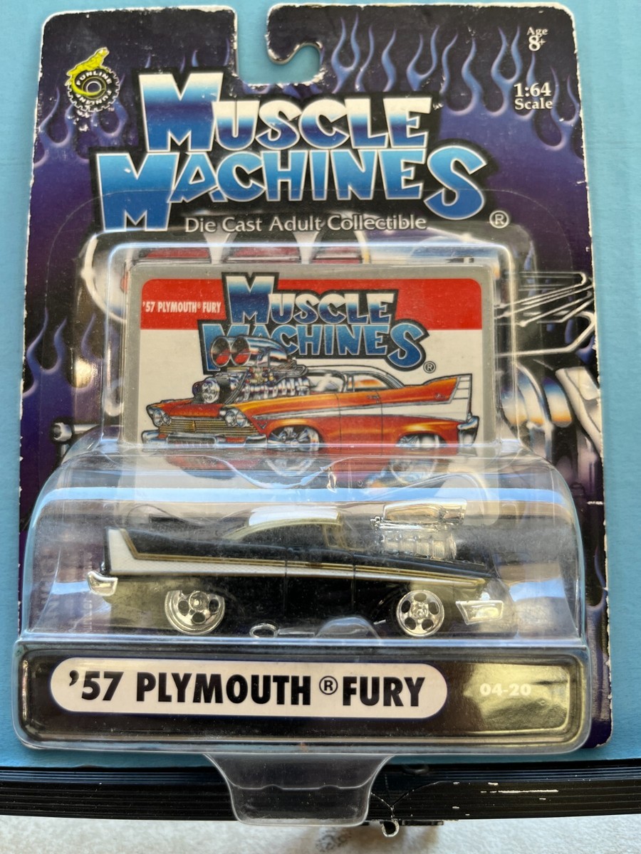 1/64 MUSCLE MACHINES 1957 PLYMOUTH FURY BLACK B106 | eBay