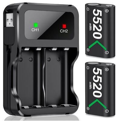 2 Stück 5520mWh NI-MH Akku für Xbox One X &S&Elite Xbox Series X &S Controller