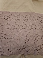 Pottery Barn Kids "Lavender Lace" Crib Bed Skirt Lilac Eyelet Embroidery EUC