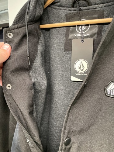 MENS VOLCOM HIGHSTONE JACKET BLACK BRAND NEW MEDIUM MED M COACH'S JACKET HOOD - Picture 5 of 6