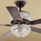 Laure Crystal 6-light Crystal 5-blade 52-inch Ceiling Fan Pull Chain
