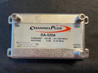 CHANNEL PLUS MODEL DA-520A Bi-Directional TV signal amplifier US Seller