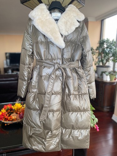 Winter Women Lightweight Coat Water-Resistant Hooded Removable Fur Puffe Green L - 第 1/10 張圖片