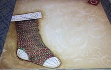 12x12 2 Embossed Christmas Stocking - Snowman Winter Cardstock Papers - 2Pc