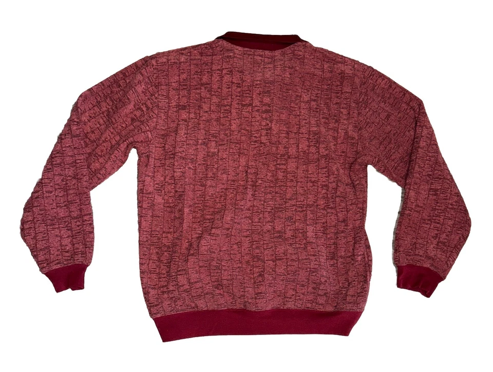 Camisa Polo De Colección John Blair Años 80 Granate Terry Tela Manga Larga Para Hombre Talla Grande” Foto 2 de 4