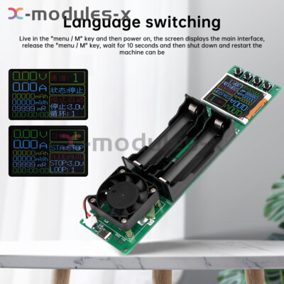 2Way 18650 Battery Capacity Internal Resistance Tester Auto Charging Discharge