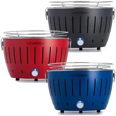 LOTUSGRILL Lotus Grill Mini Barbecue a Carbone Portatile Senza Fumo Elettrico Nero Rosso Blu