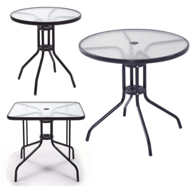 Waterproof Side Table Tempered Glass Dining Coffee Tables Outside Garden Table Tempered Glass Dining, Outdoor Glass Top Table Parts