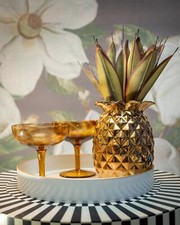 Classic White & Gold Rimmed Round Gloss Lacquered Melamine Serving Tray Platter