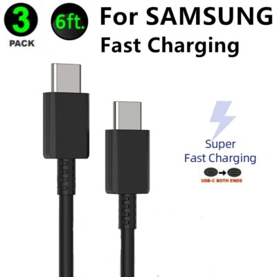 3 Pack 6FT USB-C to USB-C Cable Fast Charge Type C Charging Cord Rapid Charger