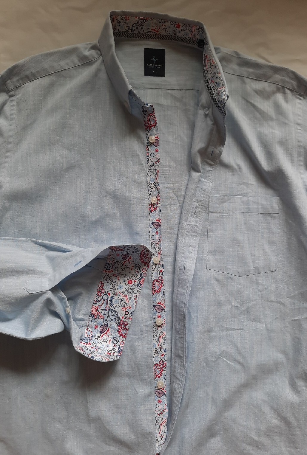 Tailorbyrd Solid Blue Logo Button Bandana Strip L… - image 2