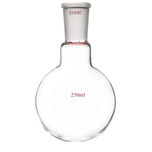 250ml,24/40,1-Neck,Round Bottom Glass Flask,Single Neck,Lab Boiling Bottle - Picture 1 of 8