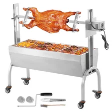 Roaster Spit Rotisserie BBQ Grill Pig Lamb Chicken Rotisserie Grill 52W 198lbs