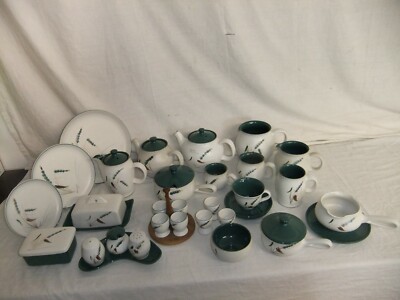 c4 Pottery Denby Greenwheat handbemalt - Teller Schüssel Teekanne Tasse Untertasse Kanne 1D5A