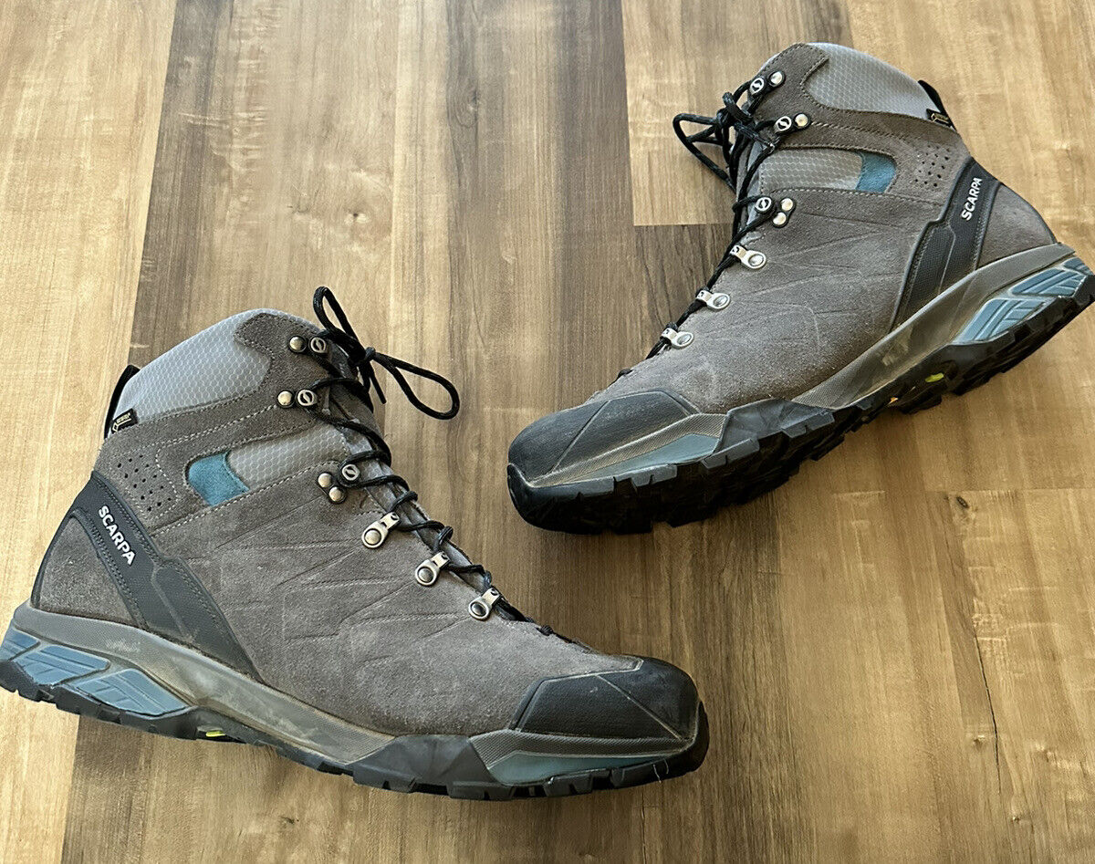 Scarpa Zg Trek GTX Men Trekking Shoes Titanium Lake Blue Walking 
