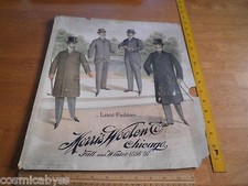 1896-97 Mens Fashion suit Salesman Sample page Morris Woolen Chicago 14x15.5 A