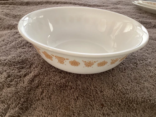 Lot of 10: Vintage Butterfly Gold Corelle Corning Cereal Bowls 6.25 Inch
