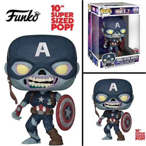 Funko 10" POP What If Super Size Zombie Capitán América Figura Exclusiva #949