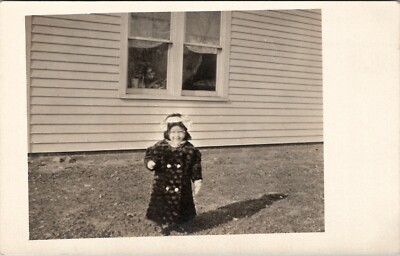 RPPC Darling Child Long Fur Coat Cutest Smile Postcard U6