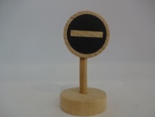 Altes Miniatur Holzspielzeug / Verkehrsschild / Verbot der Einfahrt